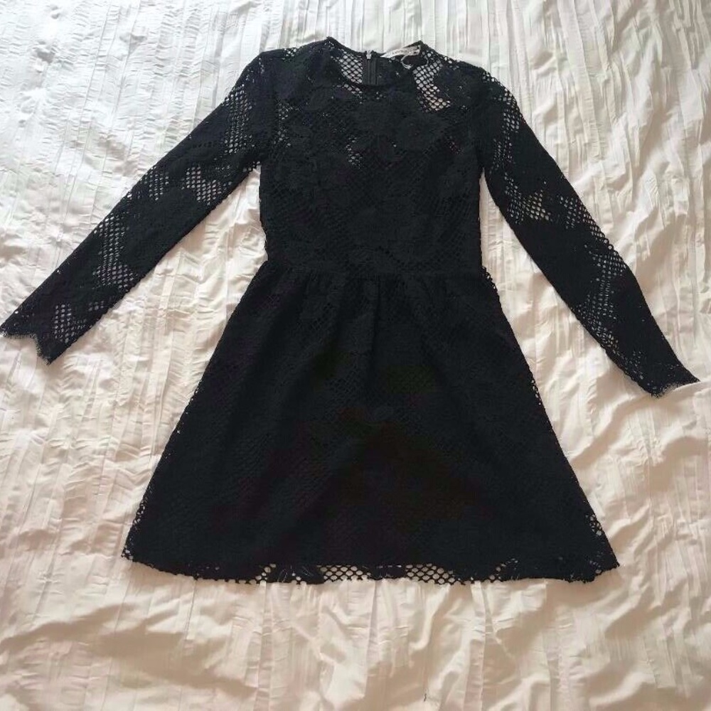 Black Mesh Lace Dress